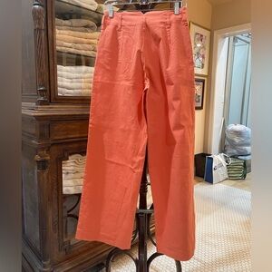 EUC J. Peterman- denim wide leg pants. Color Coral. Size 4